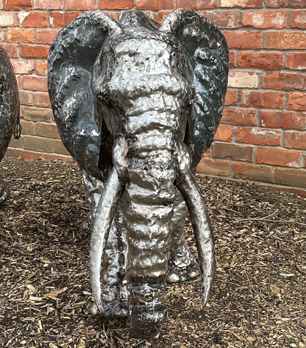 3ft Metal Outdoor Elephant Sculpture